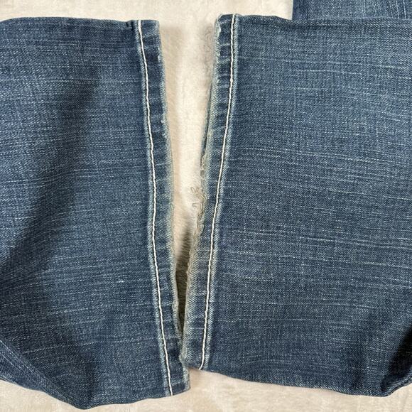 BKE Jean Men 36x35 Blue Tyler Straight Buckle Stretch Denim Western Thick Stitch - Picture 5 of 9